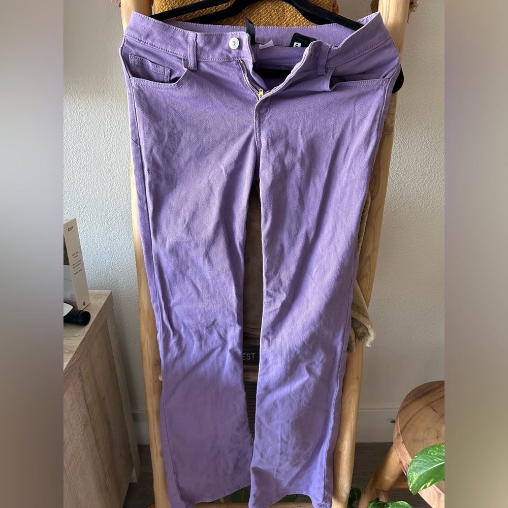 Purple H&M slight flare pants